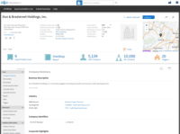 Screenshot of D&B Hoovers company profile