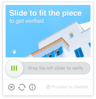 Screenshot of Slide Challenge - During the verification, multidimensional information such as the mouse track and equipment information will be collected. This information is analyzed in real time to tell humans and bots apart.