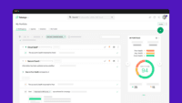 Screenshot of collaboration tools to manage a customer portfolio