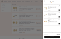 Screenshot of the mobile-friendly shopping cart & checkout functions, shown here on desktop