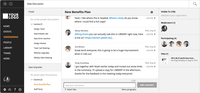 Screenshot of Simple, elegant collaboration. 
Jostle DISCUSSIONS helps teams get their work done. It enables private conversations, confidential team discussions and open “town hall” style forums. Attach files of any type. Employees can join in from their iPhone or iPad.