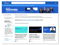 Screenshot of the Sophos Community, built on Verint Community, that offers forums, blogs, events, and membership perks for its users