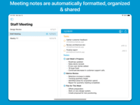 Screenshot of Meeting notes are automatically organized and shared