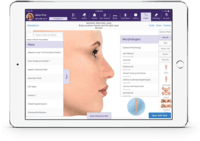 Screenshot of EMA EHR system for plastic surgery