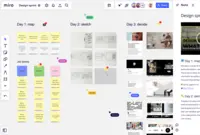 Screenshot of Miro's design sprint templates, used to solve big challenges, create new products or improve existing ones.