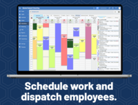 Screenshot of the scheduling view, for appointments, estimates, or reworks.