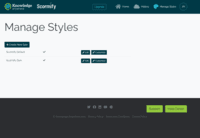 Screenshot of Manage styles page