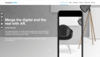 Screenshot of Augmented reality services page above the fold
