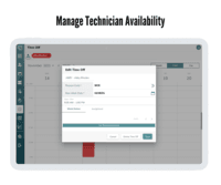 Screenshot of Manage technician availability in EZMaxPlanner