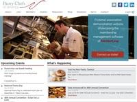 Screenshot of Pastry Chefs of America - Fictional association demonstration website showcasing the membership management software of MemberLeap