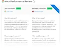 Screenshot of Provide employees with structured opportunities for reflection and assessment through Performance Reviews
