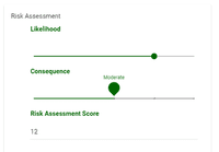 Screenshot of Perform severity assessment of your incidents with our Severity risk assessment slider and assess your risks. Be it medication error categorization or 5x5 risk matrix or your internal scoring method, QUASR severity risk assessment is tailored to suit your needs.