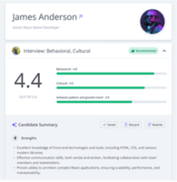 Screenshot of a report that summarizes the resume intelligence report and all interviewers' feedback. Its information helps users to make the best hiring decision for the organization.