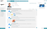 Screenshot of Executive profiles including biography, news, and social