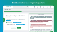 Screenshot of Dynamic and fast document drafting through a simple Q/A survey inside AXDRAFT