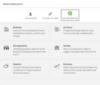 Screenshot of Add "External data" with Qlik DataMarket - Data as a Service