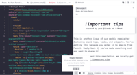 Screenshot of the code editor for email, that helps navigate code and iterate.