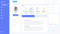 Screenshot of The AI can score a recruitment candidate in easy.jobs to get insightful information about them. Within a few seconds, the AI will match the candidate’s qualifications with a job description and offer a score based on skills, experience, and education.