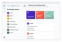 Screenshot of The Knowledge Library is a new home for your key resources. It's a single place to create, store and share static content such as HR policies or working from home advice on desktop or mobile, so your company knowledge is accessible and discoverable.