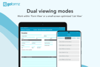 Screenshot of Toggle between a form viewing mode and a small screen viewing mode to simplify data capture on any device.