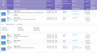 Screenshot of Booking list with shortcuts to common actions