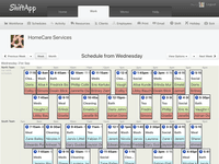 Screenshot of An example Home Care Employee Schedule screenshot from ShiftApp.com