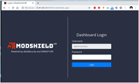 Screenshot of Modshield SB Login page after installation and configuration
