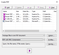 Screenshot of The PDF Create Assistant can be used to create multiple PDFs at the same time from a variety of source formats. Create individual PDFs, or combine into one PDF package.