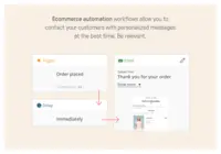Screenshot of Be relevant with ecommerce automation workflows that allow you to contact your customers with personalized messages