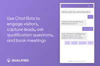 Screenshot of Use Chat Bots to engage visitors, capture leads, ask qualification questions, and book sales meetings.