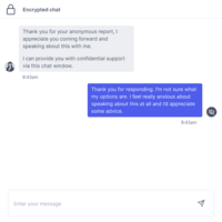 Screenshot of 2-way encrypted chat