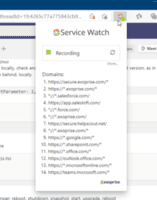 Screenshot of Configuring and monitoring URLs in Service Watch Browser