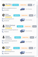 Screenshot of the driver review and rating system of It's Here App