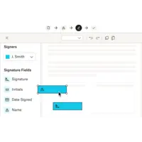 Screenshot of drag and drop fields for any document to create an e-signature document
