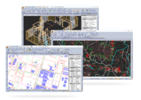 Screenshot of Integrated CAD Tool: IGiS CAD is an extensive mapping tool with cartographic as well as engineering capabilities for mapping real-world objects. IGiS CAD has efficient, fast, user-friendly and feature rich tool to convert and digitize 2D and 3D GIS data. Using Coordinate Geometry (COGO) descriptions, users can accurately create features from any engineering drawing sources and geo-reference them into the GIS database.