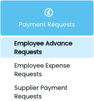 Screenshot of Payment Requests, for employee  and supplier payments.