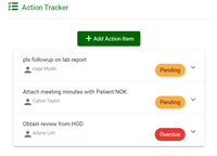 Screenshot of Assign, track and follow up on implementations and corrective actions with any staff. Track them all in one place.
