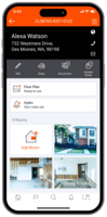Screenshot of Encircle Claim Home Screen: Job documentation is captured quickly in the app, which was designed to be used in the field.