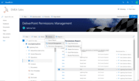 Screenshot of MANAGE SHAREPOINT PERMISSIONS
Using DeliverPoint, Site Owners, Site Collection Administrators and Tenant Administrators can manage permissions across the objects that they have Full Control to. Within organizations, users change roles, leave organizations, or join organizations. Making permission changes to accounts to reflect these changes is time consuming. DeliverPoint can be used to simply select the scope to change, and perform the change as one operation. The operations include Transfer, Delete, Copy or Revoke Permissions.