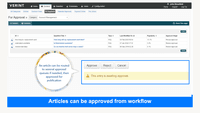 Screenshot of Knowledge Management Professional: Article approval process.