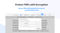 Screenshot of PDF encryption