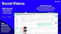 Screenshot of Social Videos
- Explore the social video universe 
- Video performance
- Video Categories
