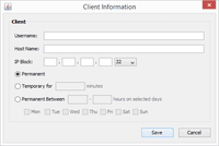 Screenshot of Floating License Server Access Settings