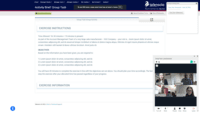 Screenshot of Candidate activity brief, answers and video screen