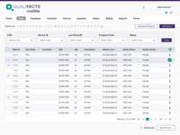 Screenshot of a client list