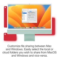 Screenshot of file sharing between Mac and Windows.