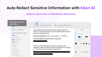 Screenshot of Auto Redact PDF Text (Beta)
The AI tool automatically detects and redacts sensitive data before sharing, ensuring compliance with privacy regulations and safeguarding information.