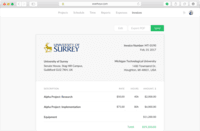 Screenshot of Create invoices from the logged work just in a few clicks. Watch the reported time and the accurate time invoiced.
