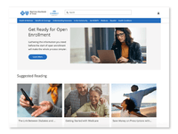 Screenshot of the Connect Community of the BlueCross and Blue Shield of Texas, that offers the ultimate resource base and community for its health insurance members.