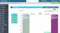 Screenshot of Daily view of the booking diary. Optionally allocate jobs to your mechanics, and easily change or move bookings in the diary.